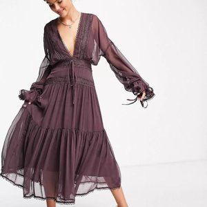 ASOS DESIGN purple midi